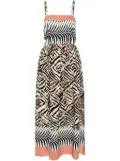 LIU JO zebra-print midi dress - Neutrals