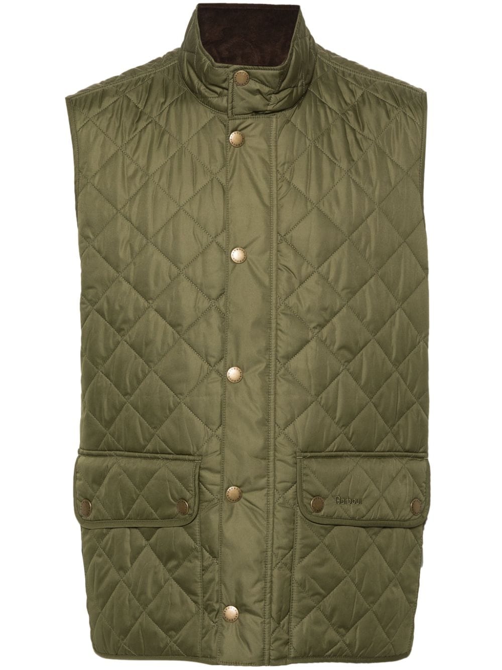 Barbour Diamond-quilted Logo-embroidered Gilet In Green