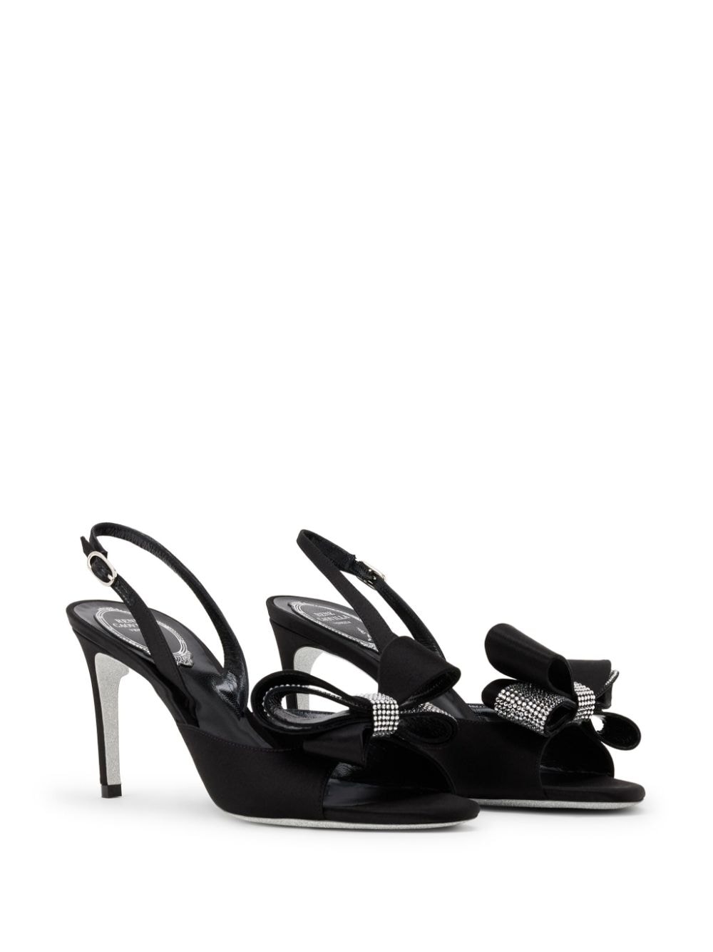 René Caovilla Arabella crystal-embellished sandals - Zwart