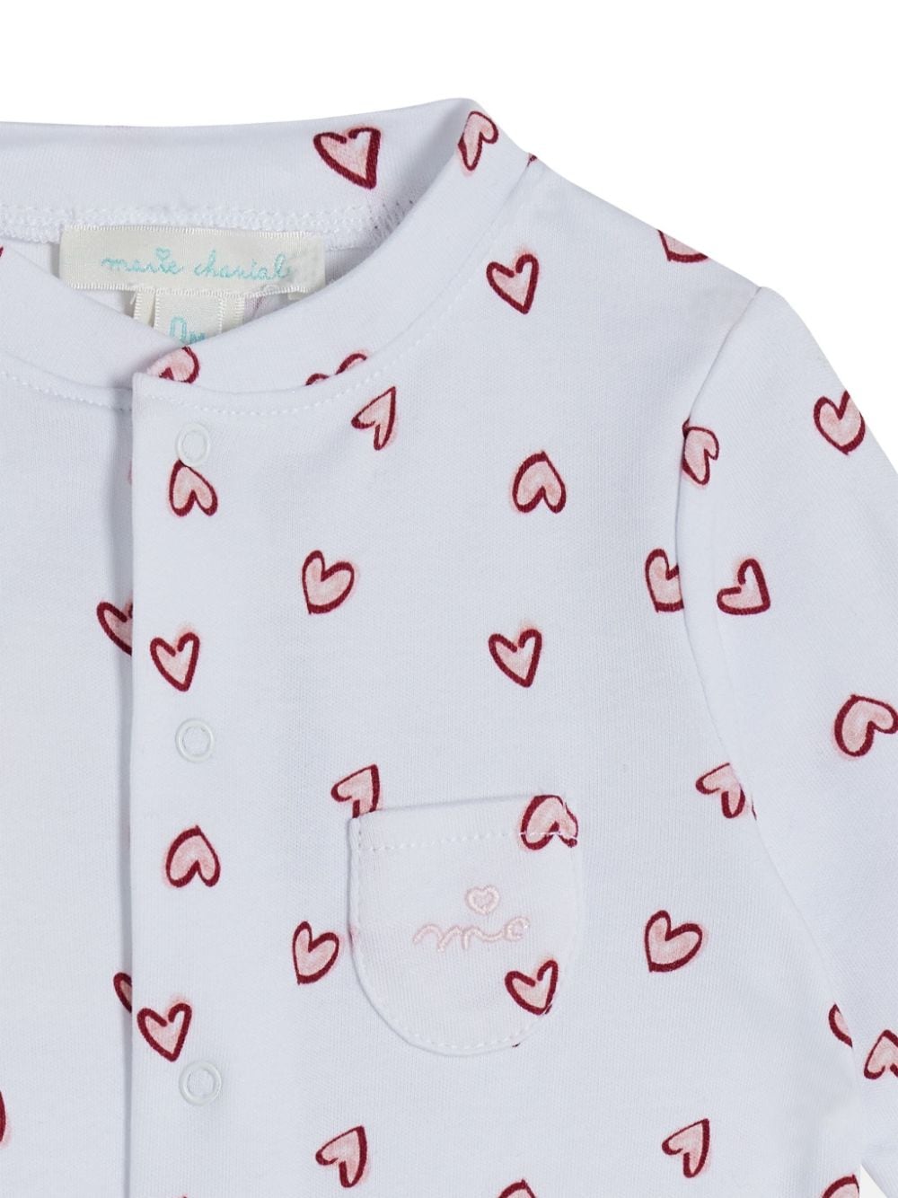 Shop Marie-chantal Love Heart Organic Cotton Romper In White