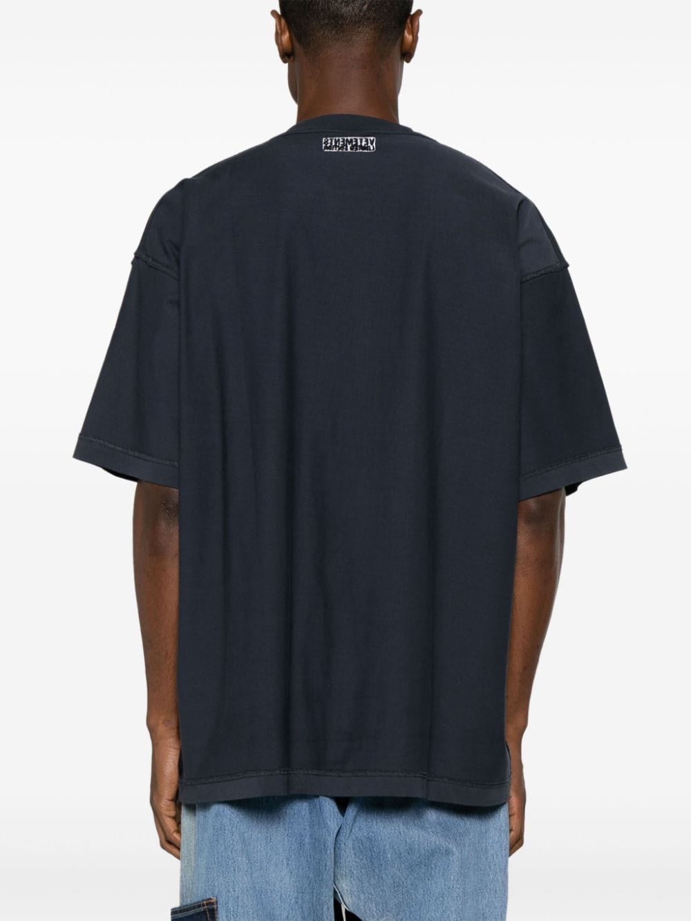 Shop Vetements Inside-out Cotton T-shirt In Blue