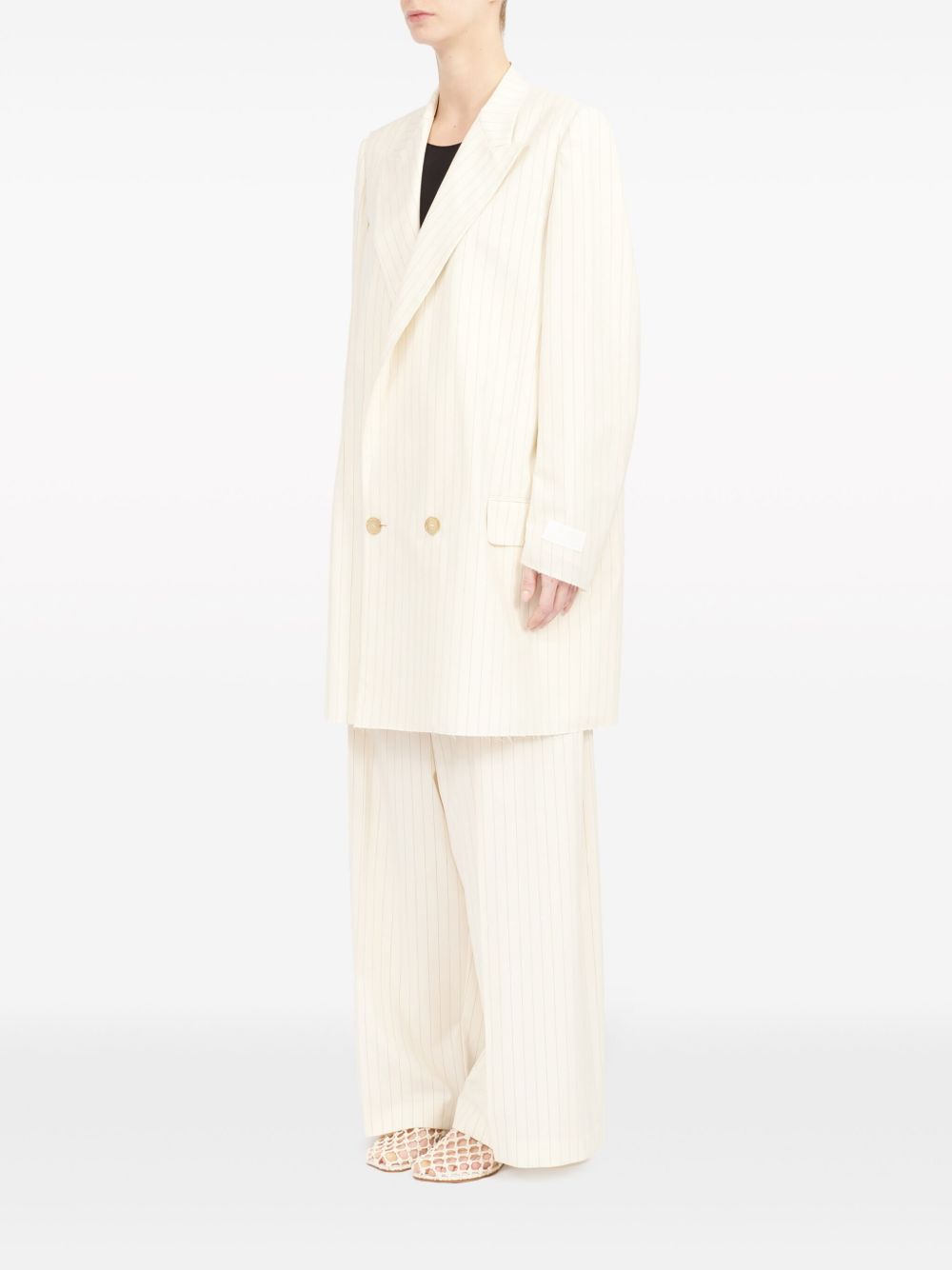 MM6 Maison Margiela oversized pinstripe double-breasted blazer Women