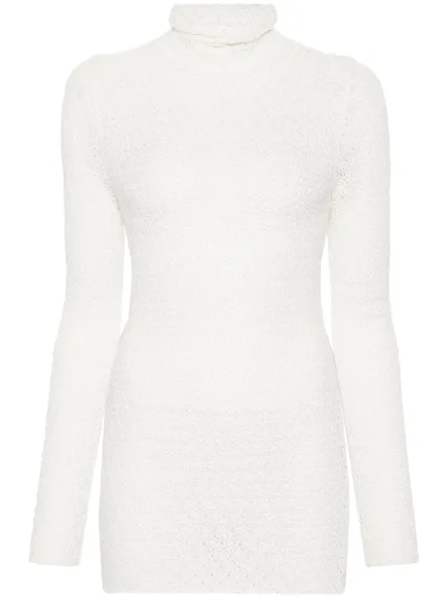 Pull en crochet à encolure ras du cou - TOTEME - Modalova