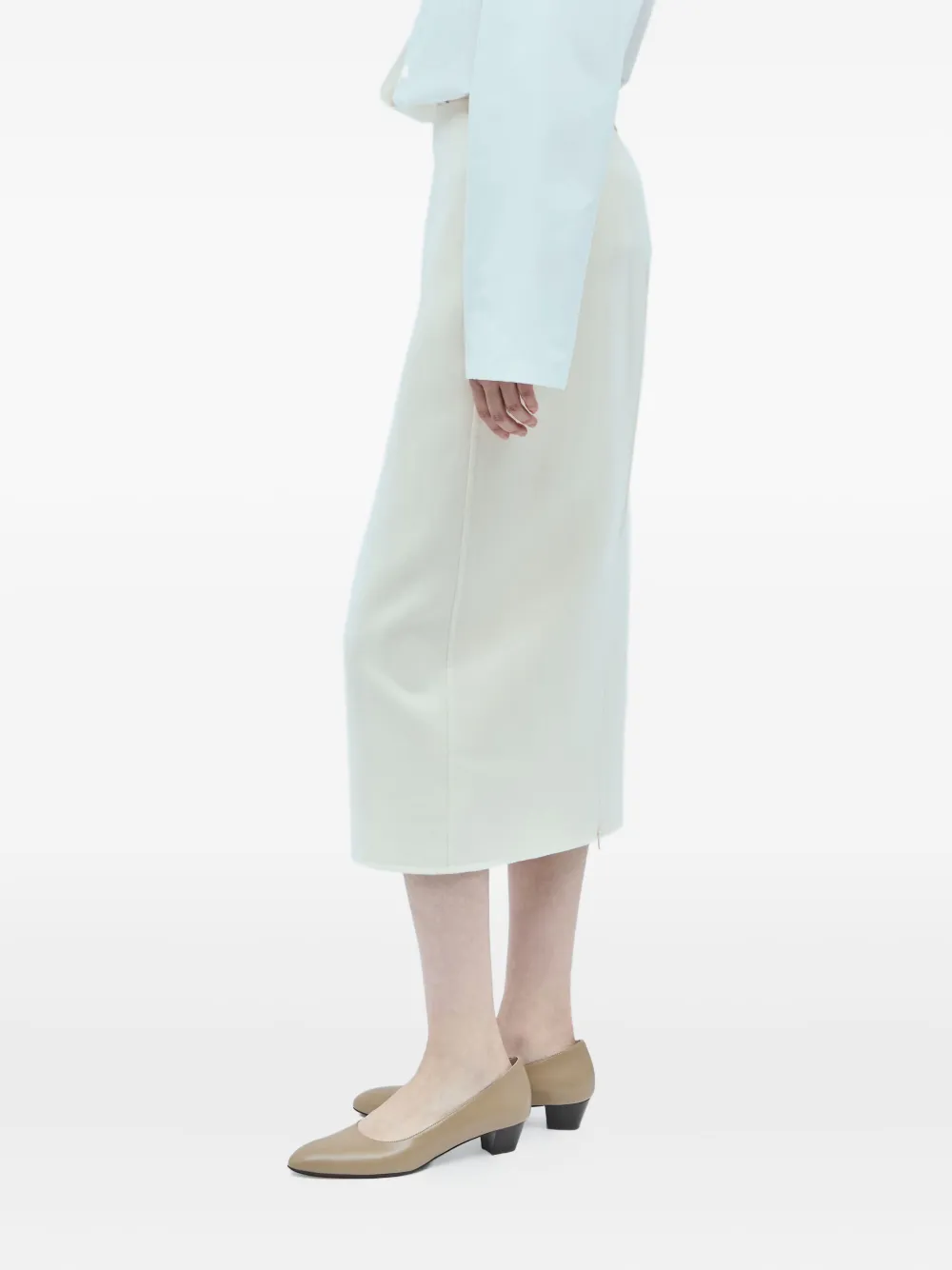The Row Zip-detail Midi Skirt In Neutral