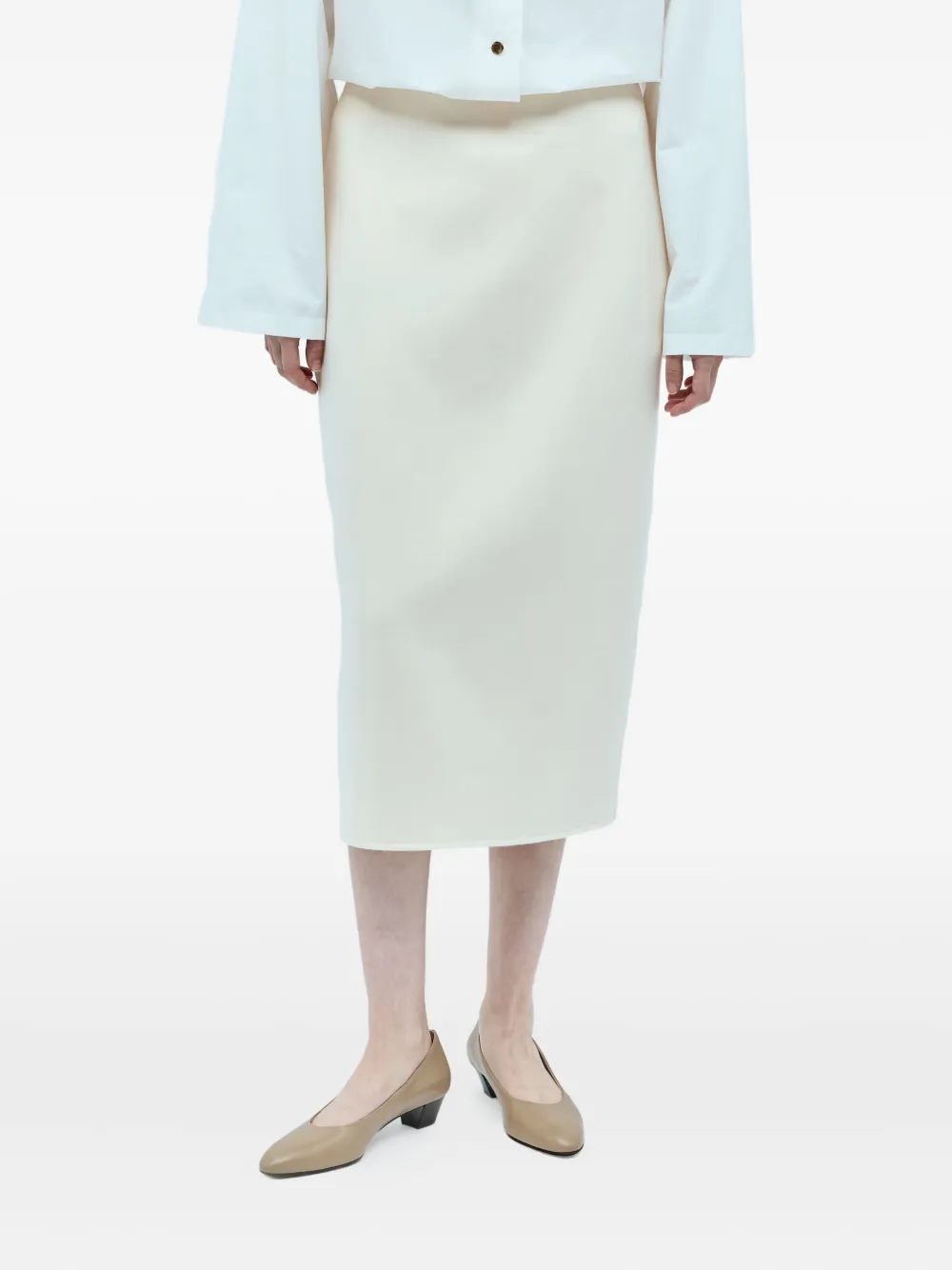 The Row Zip-detail Midi Skirt In Neutral