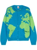 Sky High Farm World Map-embroidery cardigan - Blue