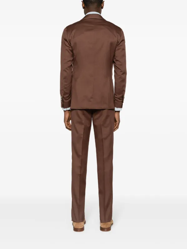 Tシャツ・カットソー LARDINI Stretch cotton suit with iconic removable brooch Lardini brooch-detail single-breasted Suit | Brown | FARFETCH