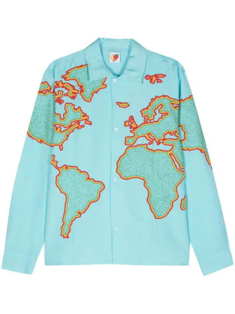 Sky High Farm Mundi Map-bead chambray shirt