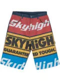 Sky High Farm logo-print denim shorts - Blue