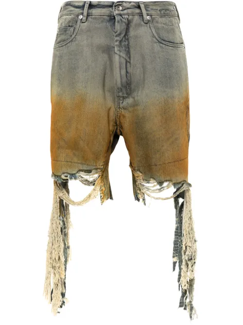 Short en jean à effet usé - Rick Owens DRKSHDW - Modalova