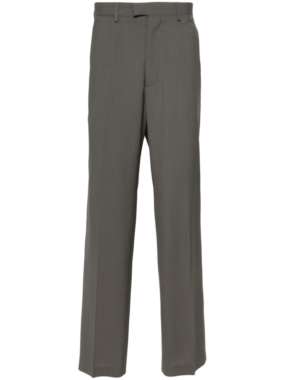 Shop Mm6 Maison Margiela Pressed-crease Straight-leg Trousers In Brown