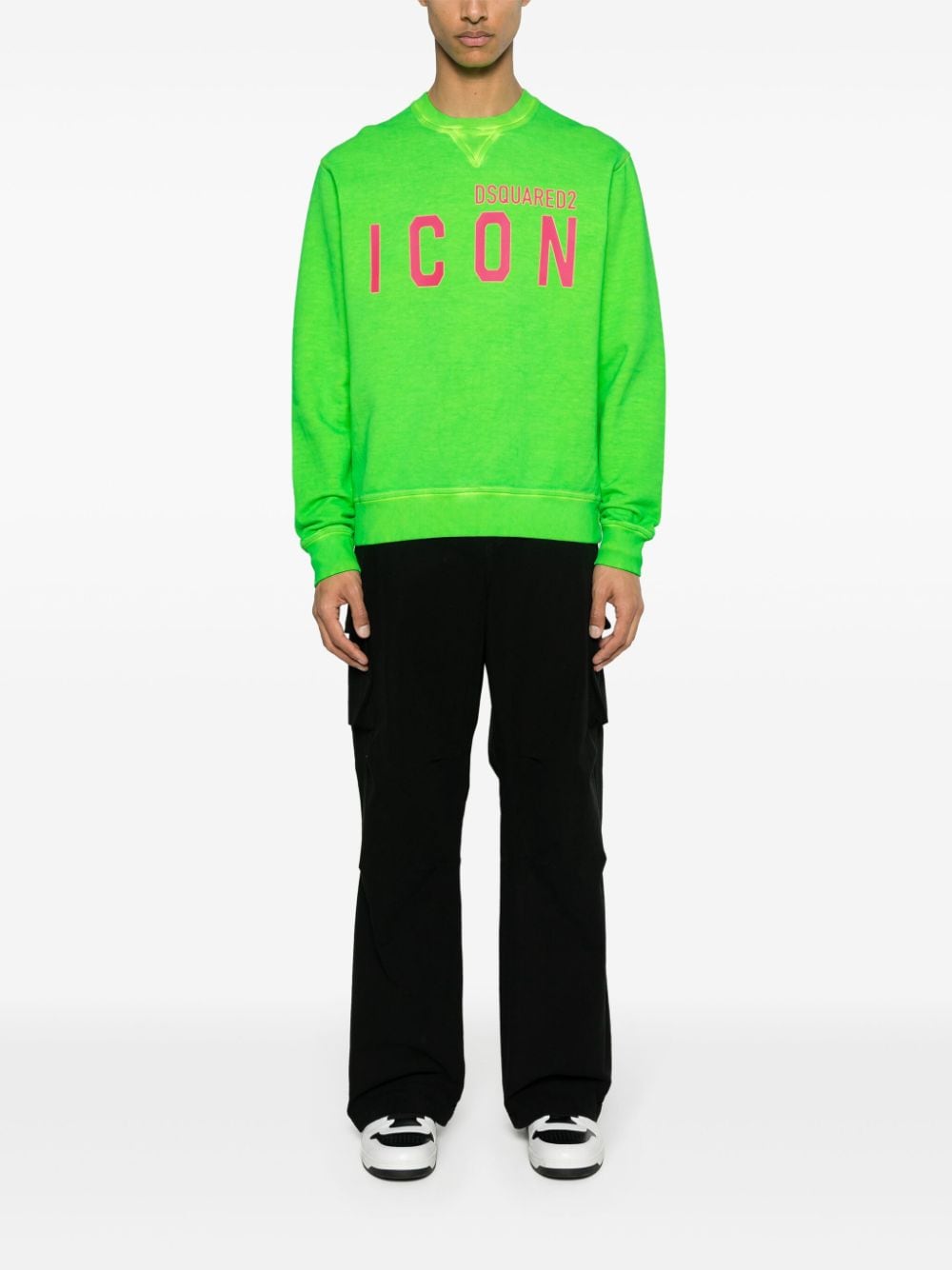Dsquared2 Sweater met logoprint - Groen