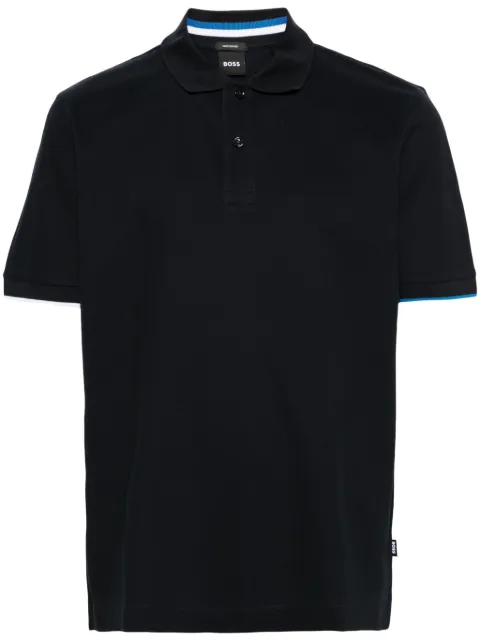 BOSS piqué-weave cotton polo shirt