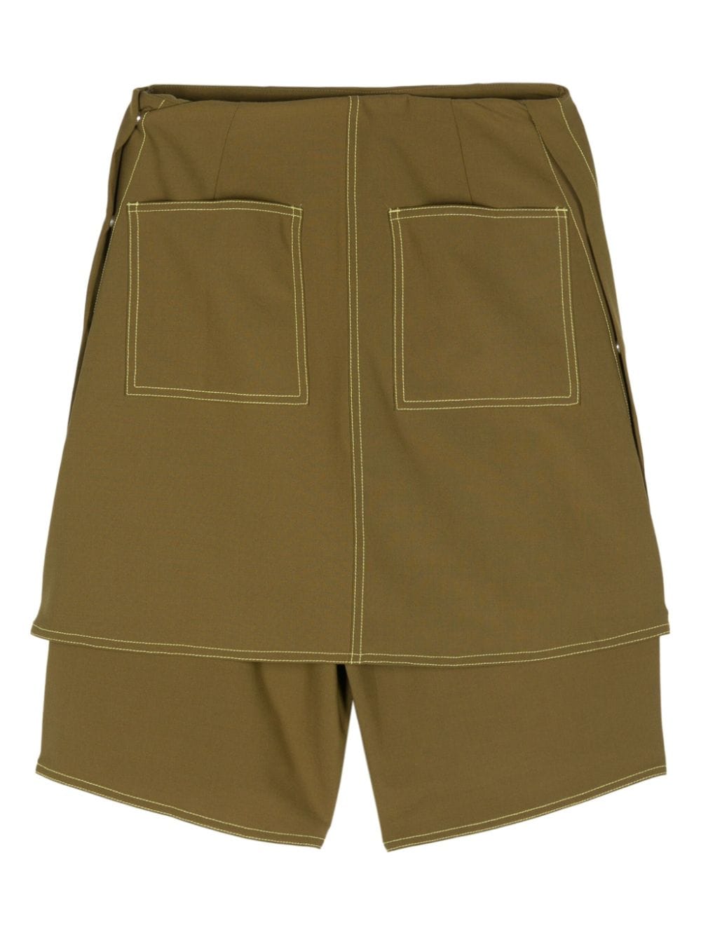 Shop Sunnei Skirt-overlay Knee-leng Shorts In Green