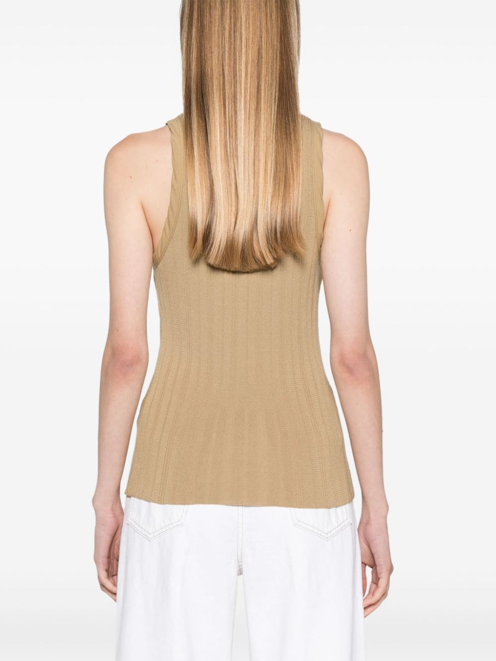 Shop Apc Lemaitre Ribbed-jersey Tank Top In Brown