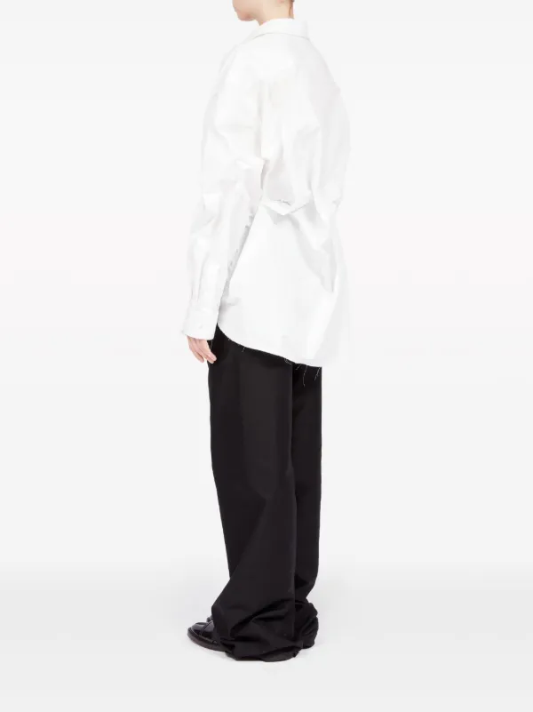 シェリエherringbone shirt layered like skir Maison Margiela Asymmetric Gathered Shirt | White | FARFETCH