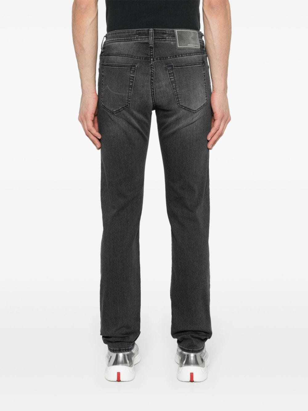 Shop Jacob Cohen Logo-patch Jeans In Black