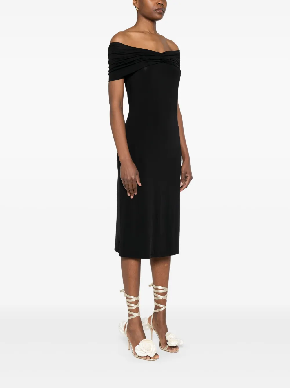 TWINSET Gesmockte midi-jurk Zwart