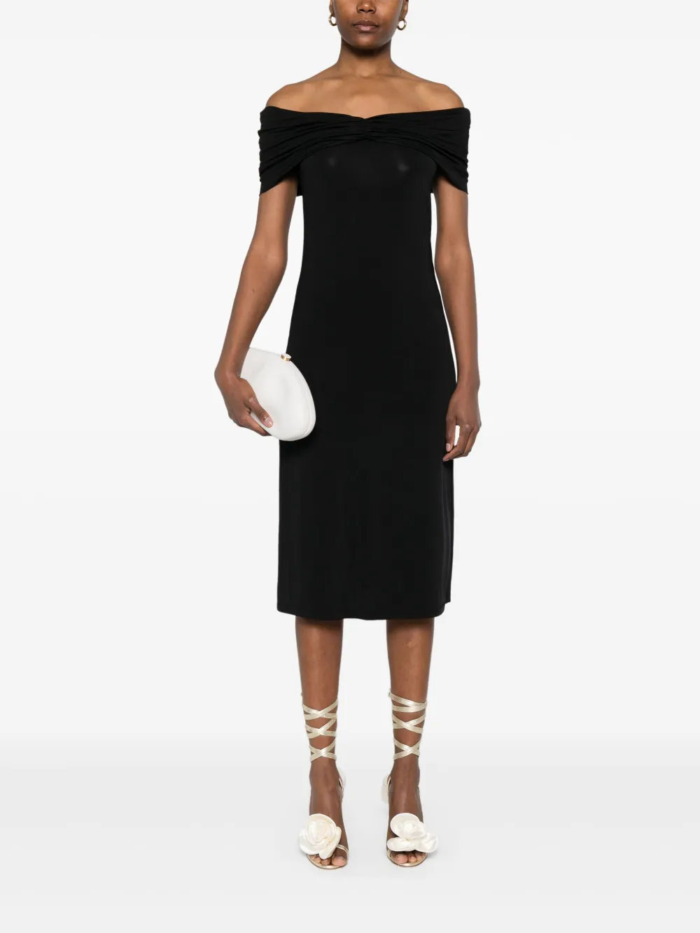 TWINSET gathered midi dress - Zwart