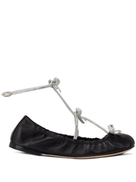 René Caovilla Caterina leather ballerina shoes