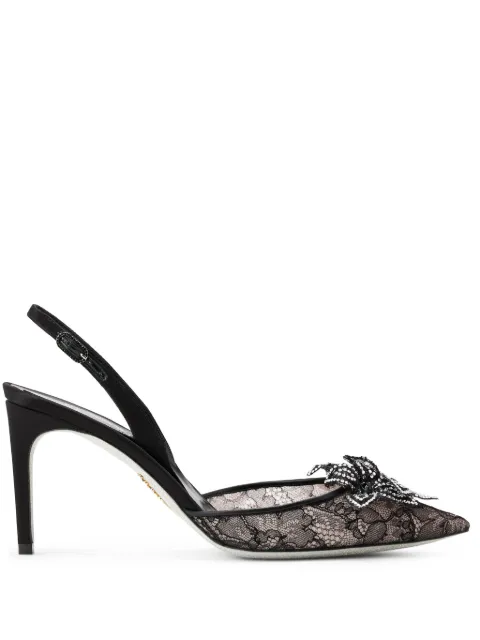René Caovilla Floriane 80mm lace pumps
