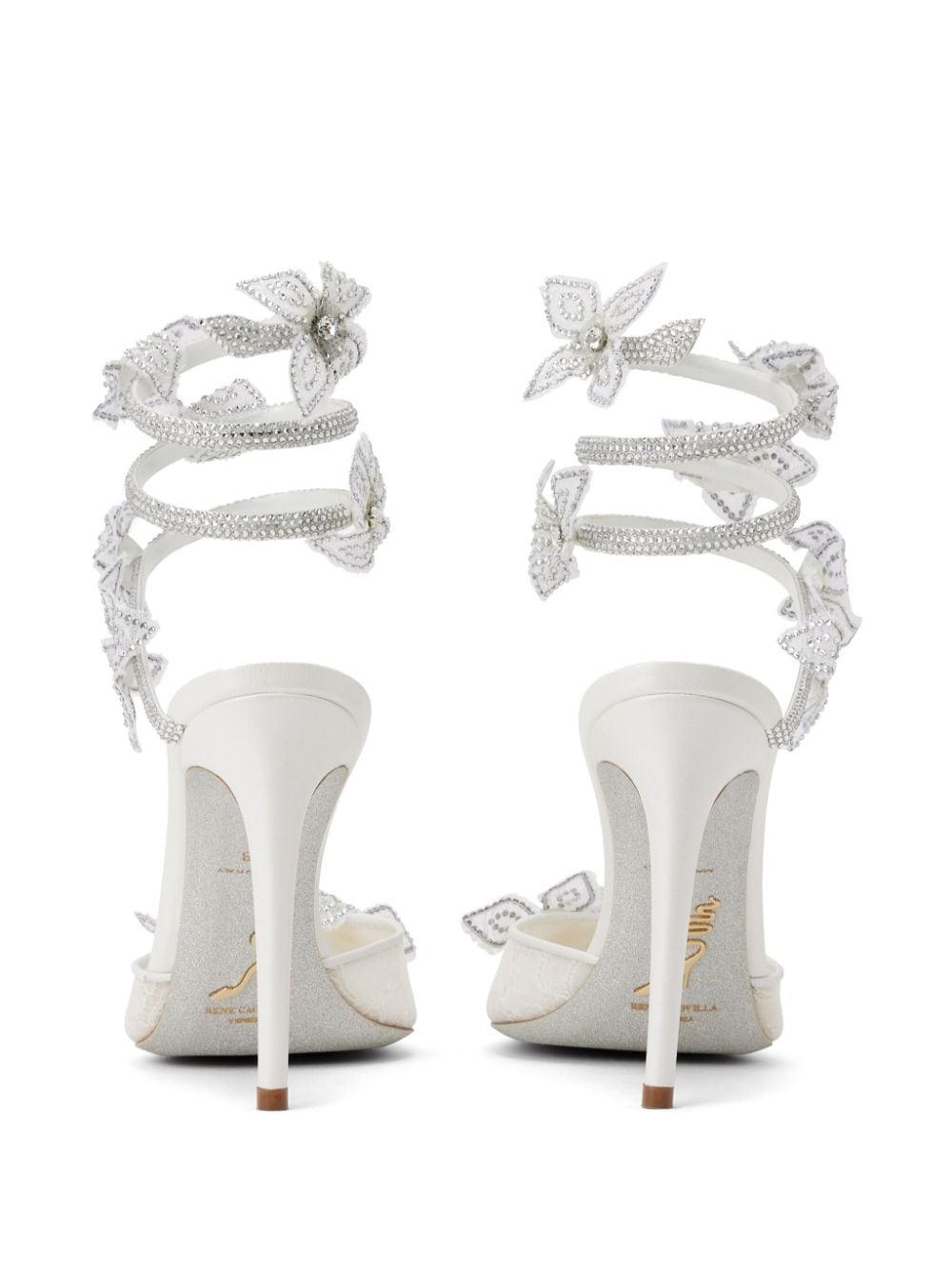 Shop René Caovilla Floriane Floral-appliqué Pumps In White