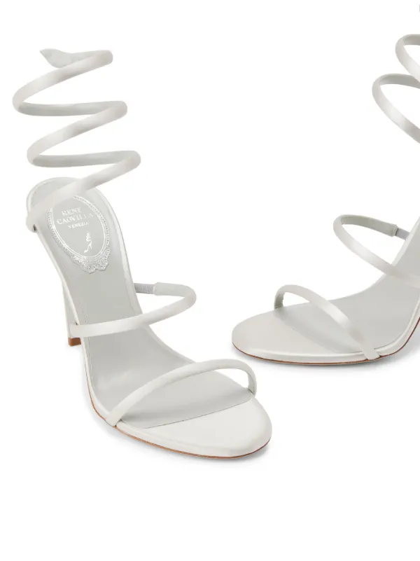 René Caovilla Cleo Satin Sandals | Grey | FARFETCH