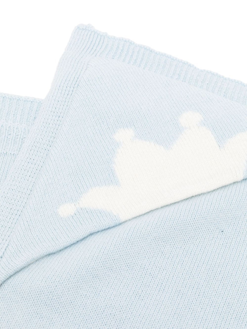 Shop Marie-chantal Angel Wings Intarsia-knit Blanket In Blue