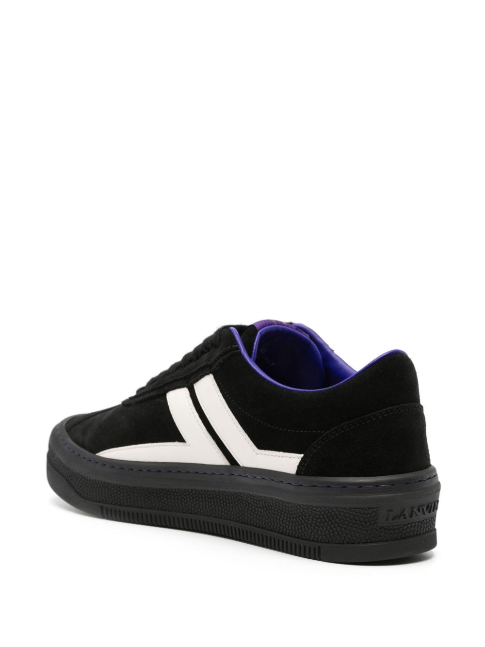 Shop Lanvin X Future Cash Suede Sneakers In Black