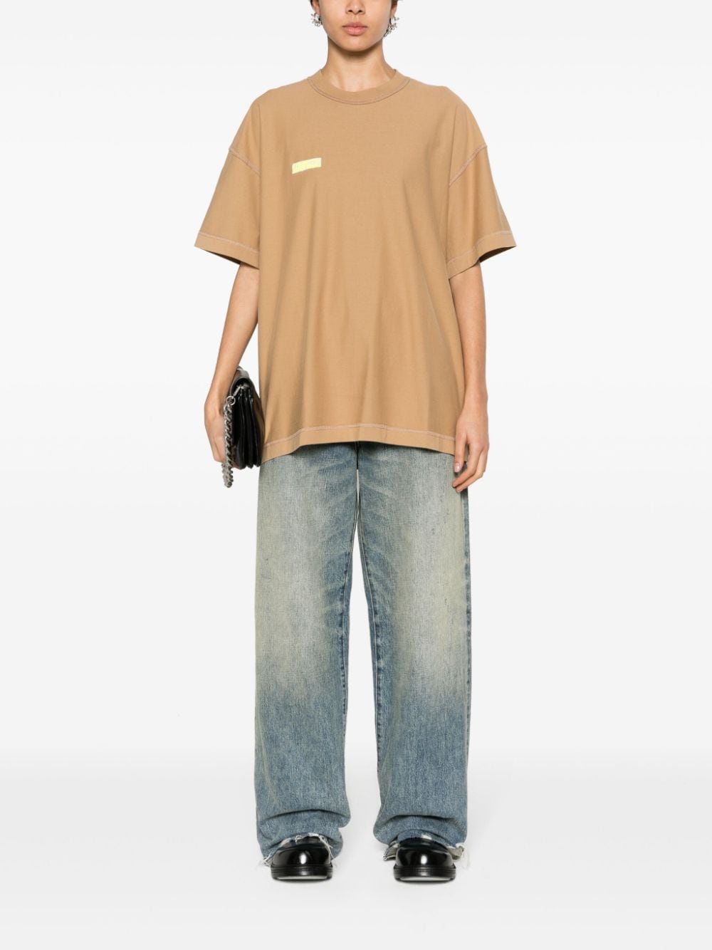 Shop Vetements Inside-out Cotton T-shirt In Brown