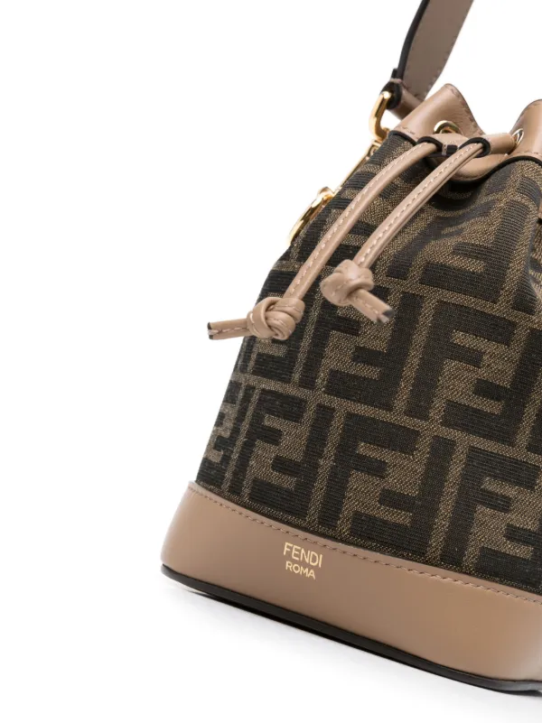 FENDI small Mon Tresor bucket bag women Fabric Calf Leather One Size Brown