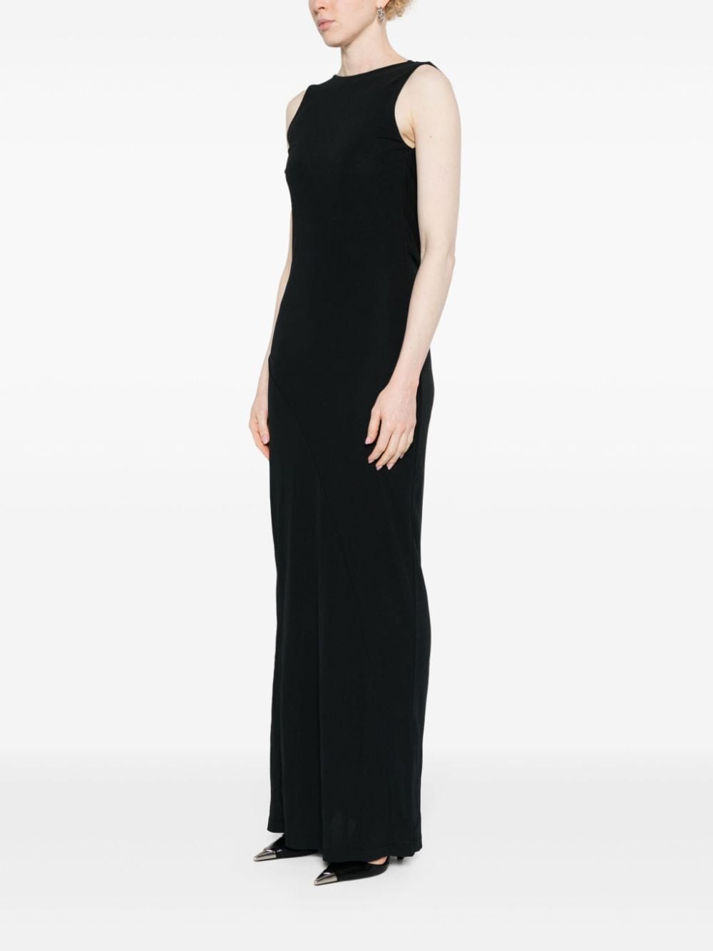 Calvin Klein Maxi-jurk met col Zwart