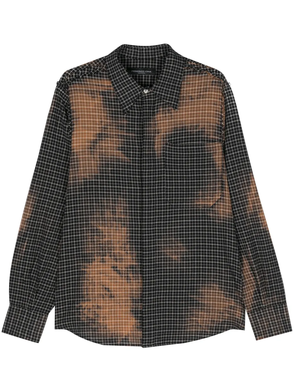 FEDERICO CINA BLEACHED CHECKED SHIRT