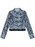 GANNI sequin-embellished cropped shirt - Blue
