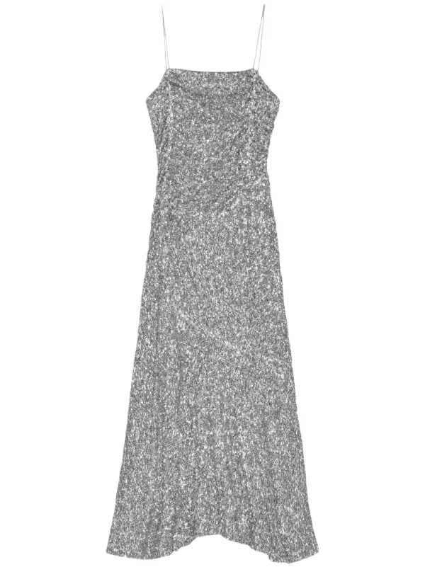 Ganni silver sequin on sale dress - Official Online Store