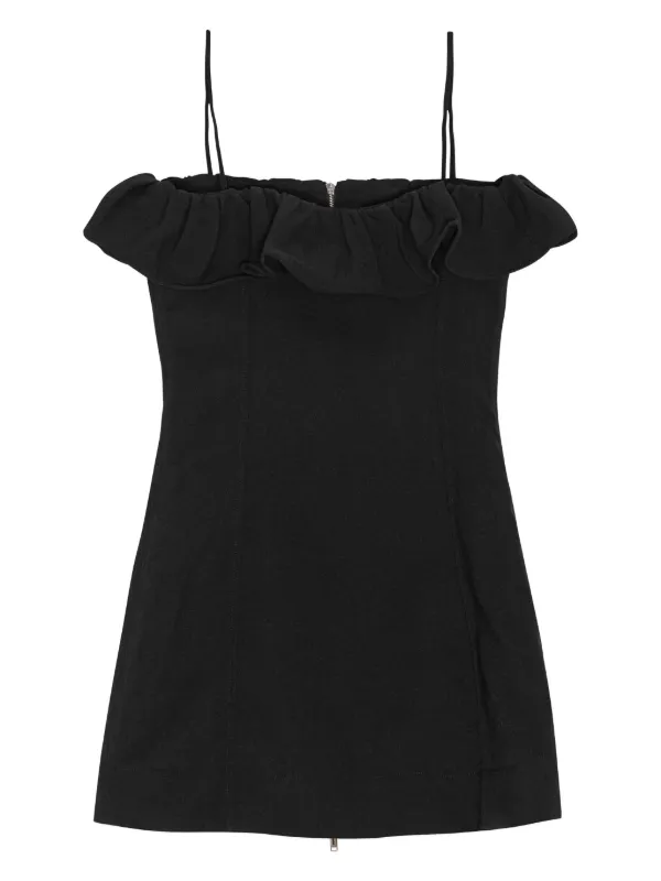 ワンピース Ganni Mini dress with ruffles GANNI Ruffled floral-print cotton mini dress | THE OUTNET