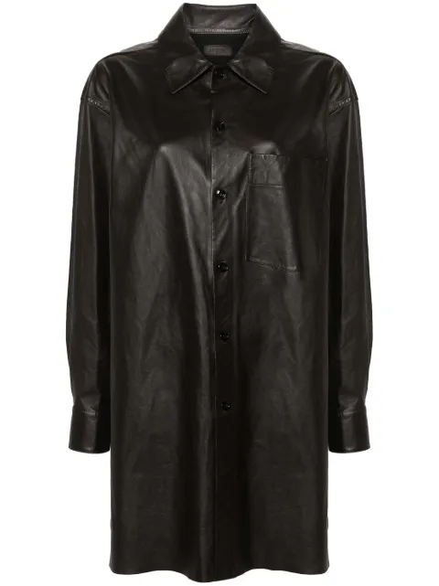 LEMAIRE leather side-slits shirt 