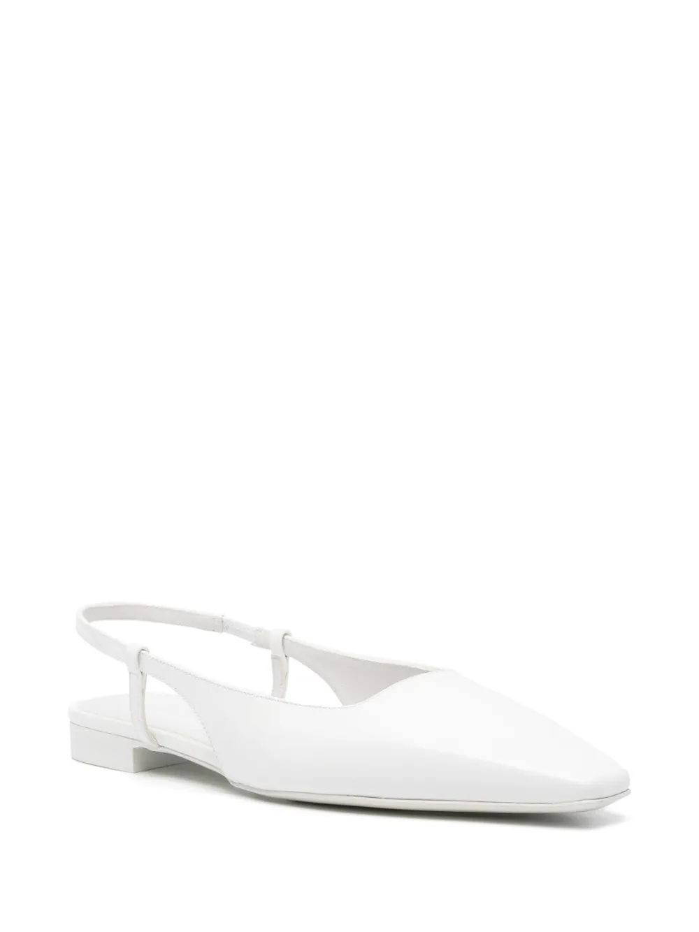 Shop 3juin Lian Patent-leather Ballerina Shoes In White