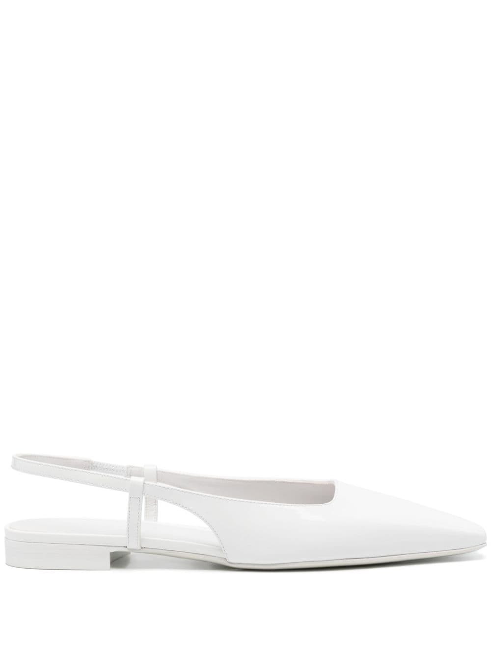 Shop 3juin Lian Patent-leather Ballerina Shoes In White