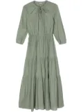 Peserico tie-neck cotton maxi dress - Green