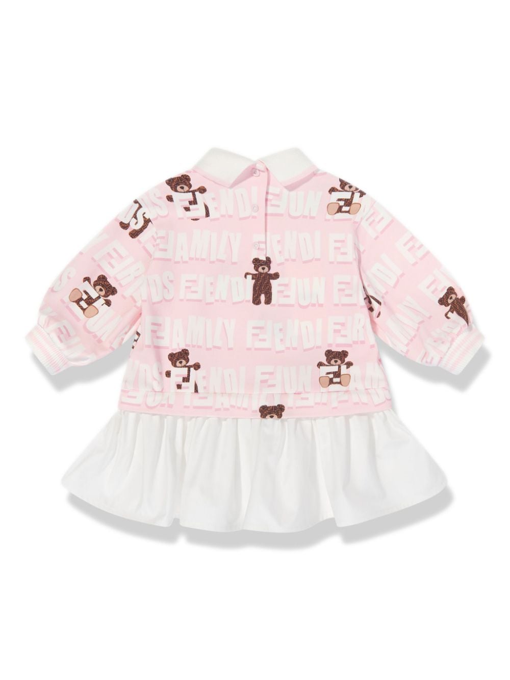 Shop Fendi Teddy-print Polo Dress In Pink