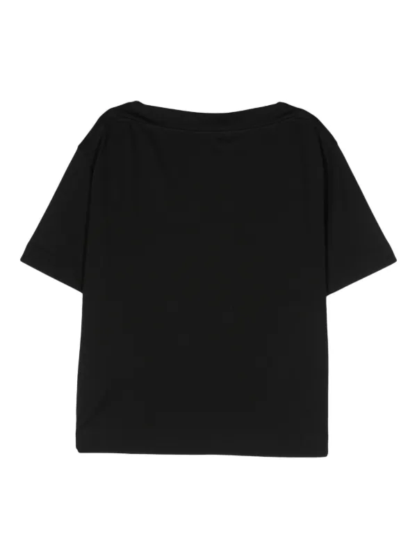 【関税込み】Moncler ブラック ロゴ コットン Tシャツ Moncler logo-patch Cotton T-shirt | Black | FARFETCH