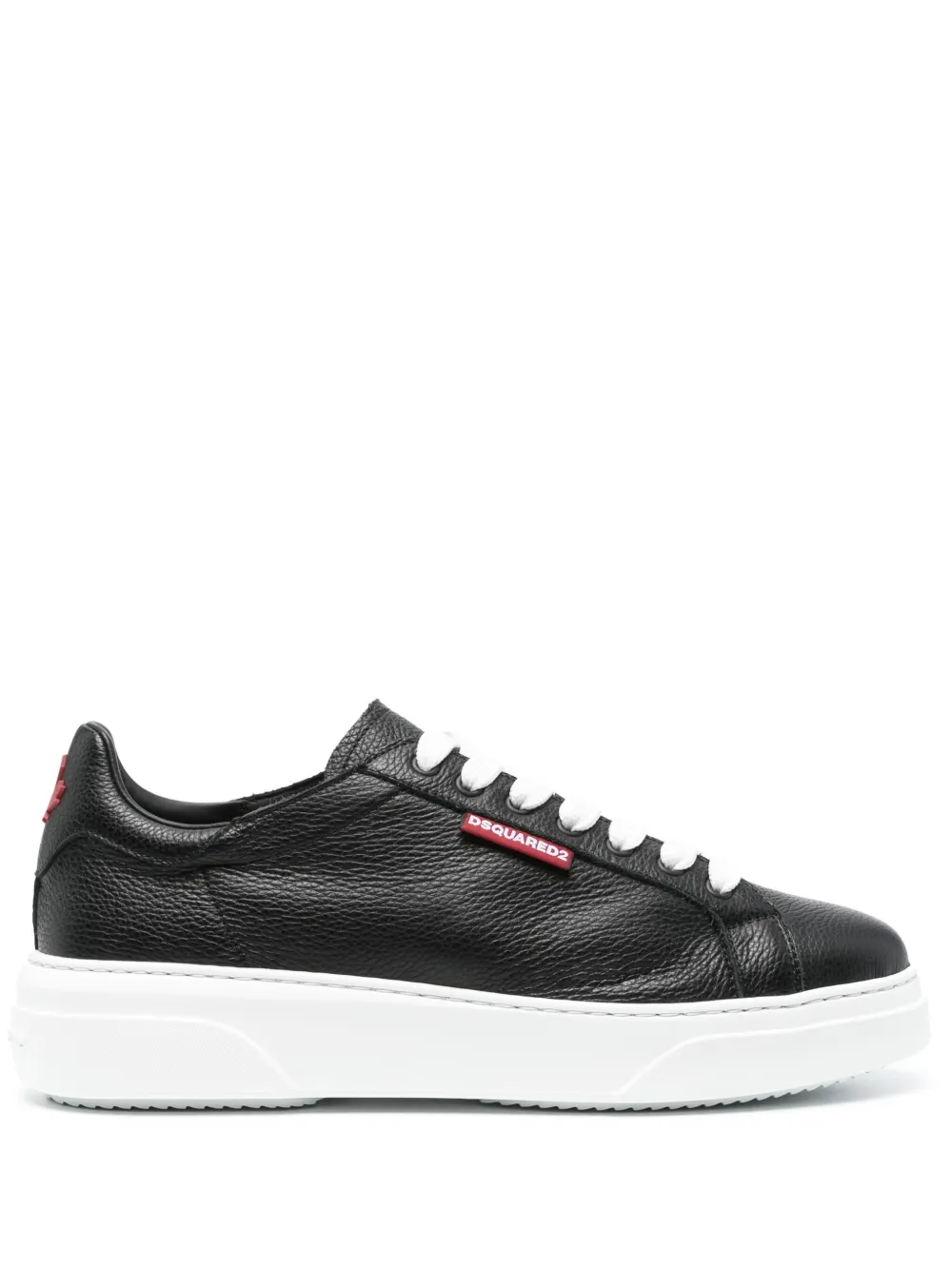 Shop Dsquared2 Bumper Leather Sneakers In Black