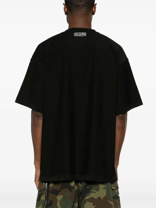 VETEMENTS Inside-Out Cotton T-shirt | Black | FARFETCH