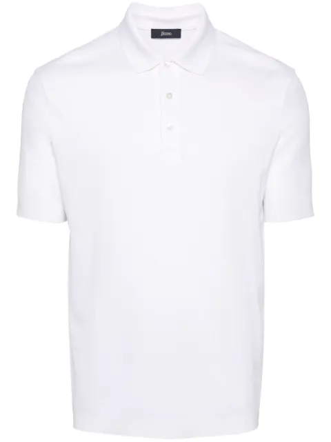 Herno knitted cotton polo shirt