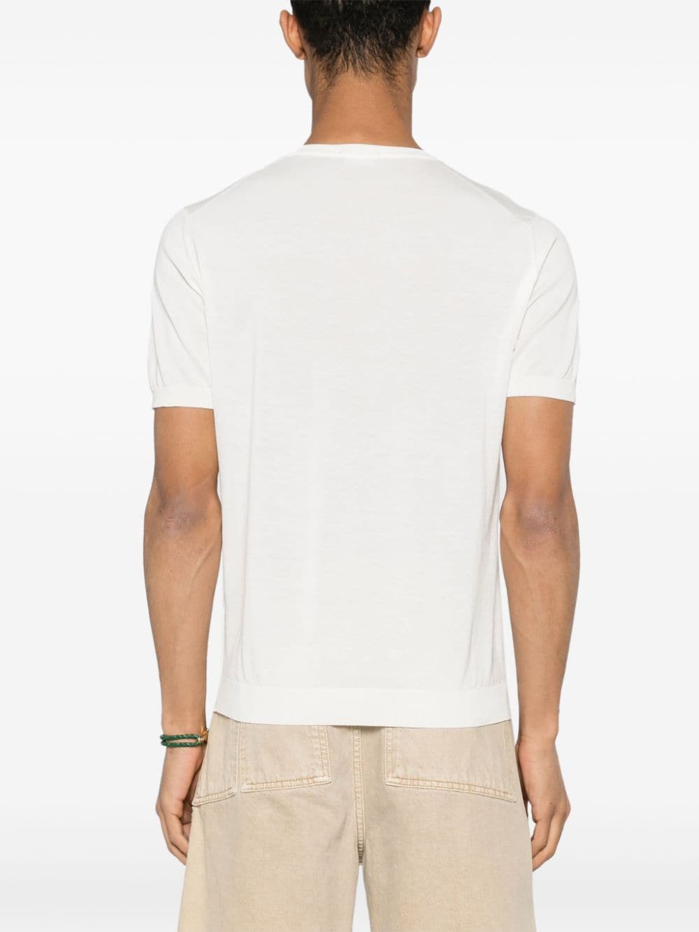 Shop Drumohr Knitted Cotton T-shirt In White