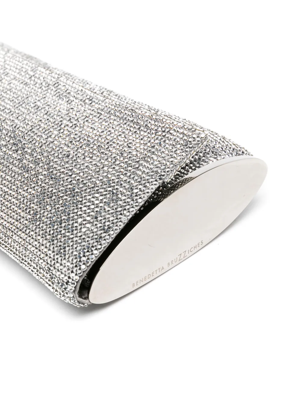 Shop Benedetta Bruzziches Kate Rhinestoned Clutch In Silver