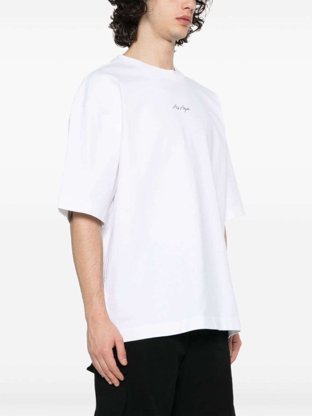 Shop Axel Arigato Logo-print Cotton T-shirt In Weiss