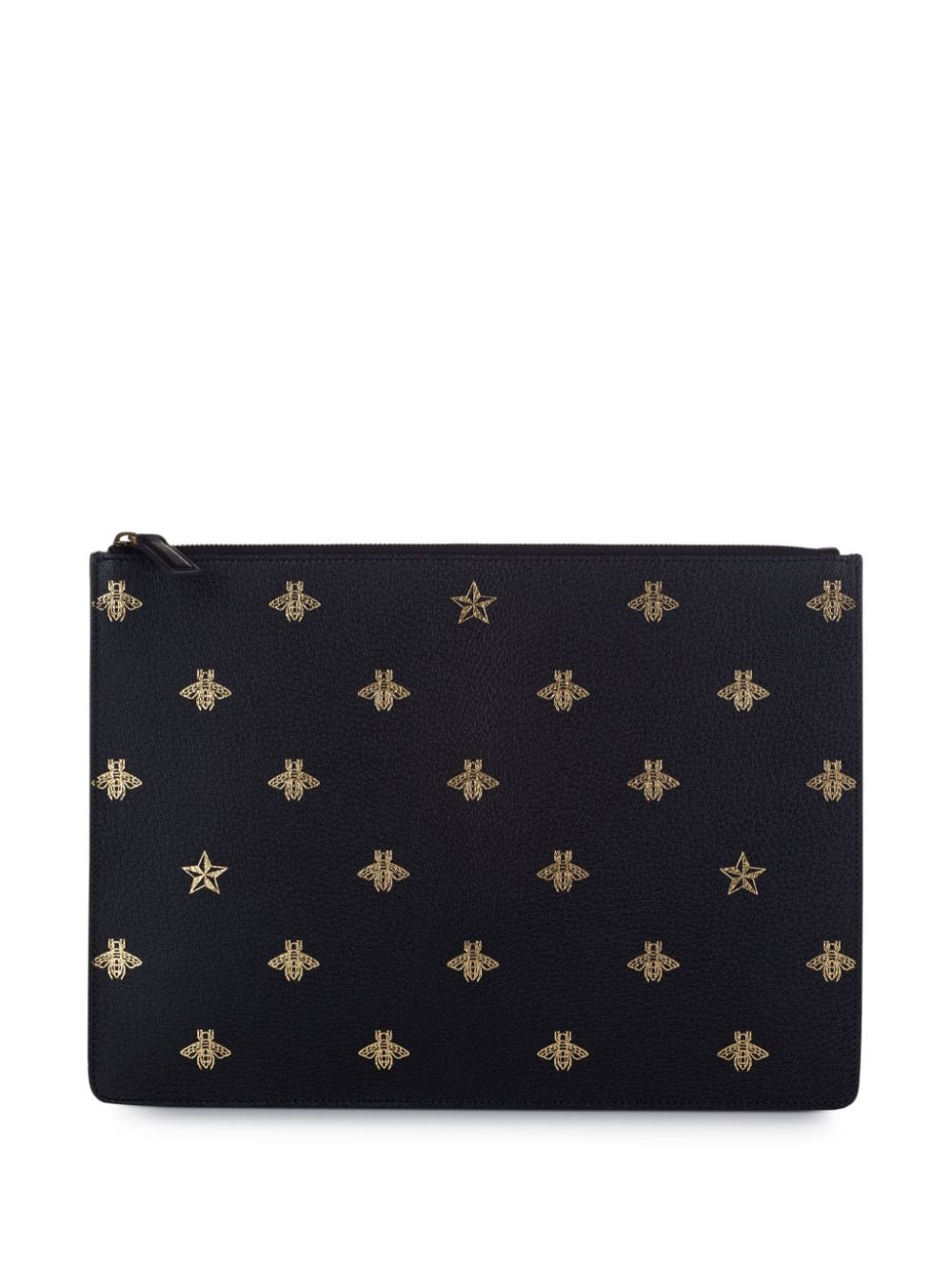 Pre-owned Gucci 2016-2024 Bee Star Clutch Bag In Black