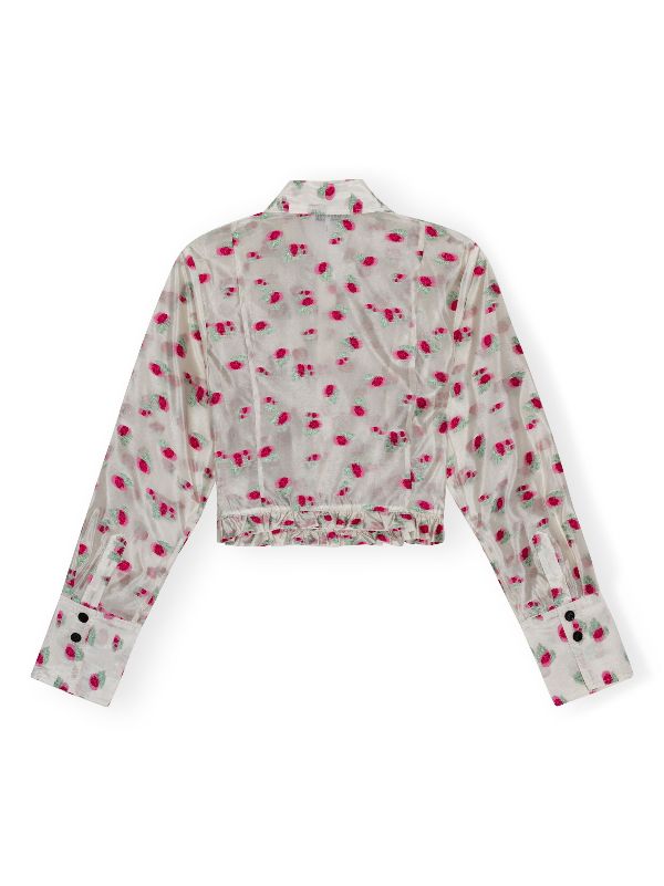 GANNI floral-print Organza Shirt - Farfetch